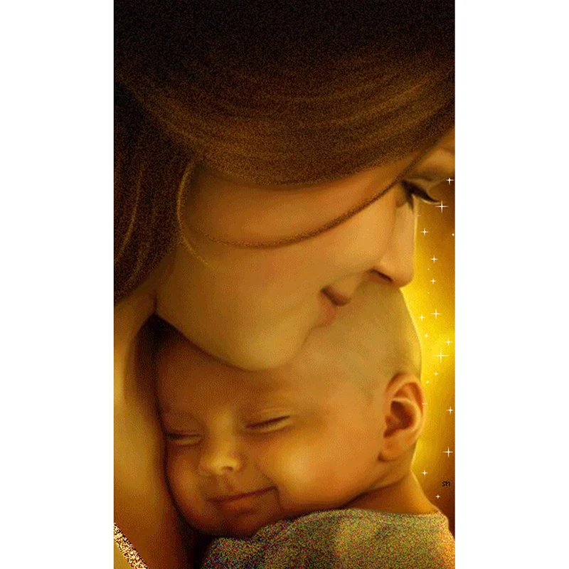 Алмазная 5d Вышивка с полным заполнением картина изображением матери и ребенка