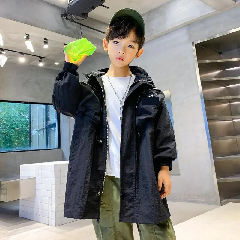 

Kids Boys Jacket Spring Autumn Outerwear 2021 New Autumn Boys Girls Children Western Style Boys Fall Long Windbreaker Coat Tops