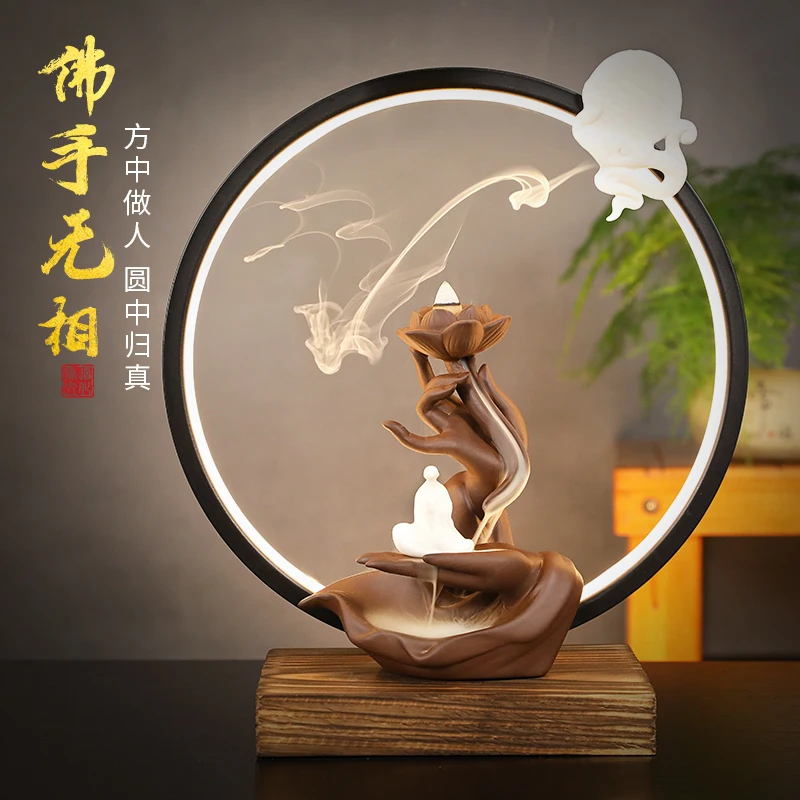 

Backflow Incense Burner Lotus Incense Holder Ceramic Waterfall Incense Burner Lighting Home Furnishings Yoga SPA