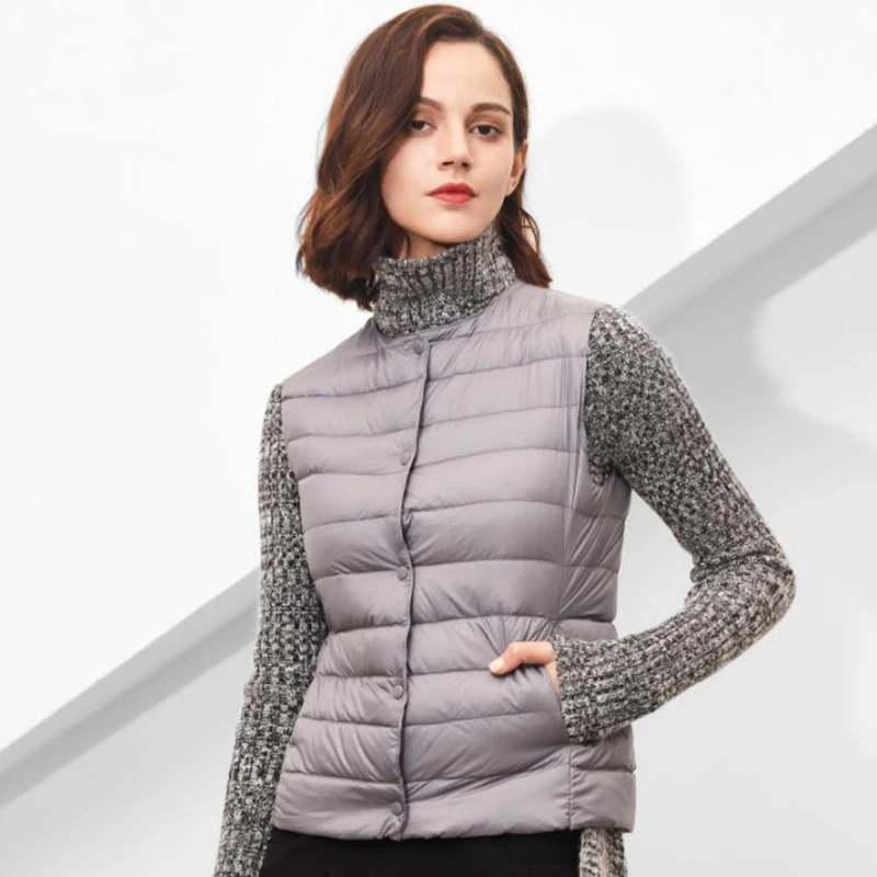 Жилет EORUTCIZ Женский на утином пуху ульсветильник тонкий пиджак зимняя облегающая