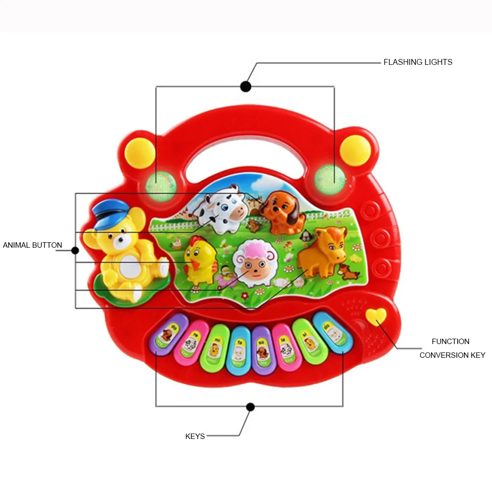 Детский музыкальный инструмент игрушки ферма животные звуковое пианино
