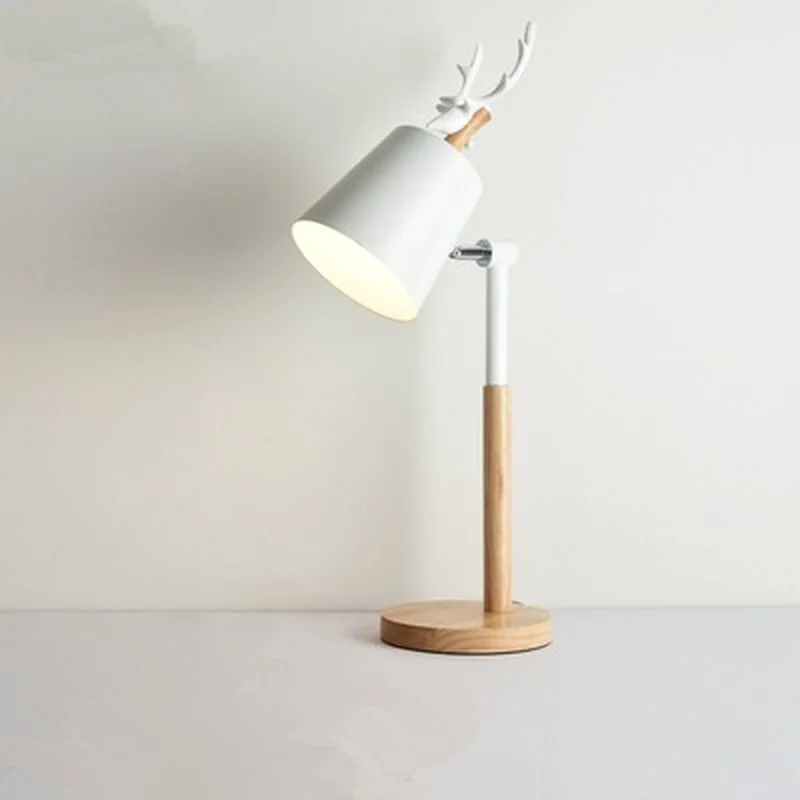 Скандинавские светодиодные настольные лампы с металлическим абажуром для