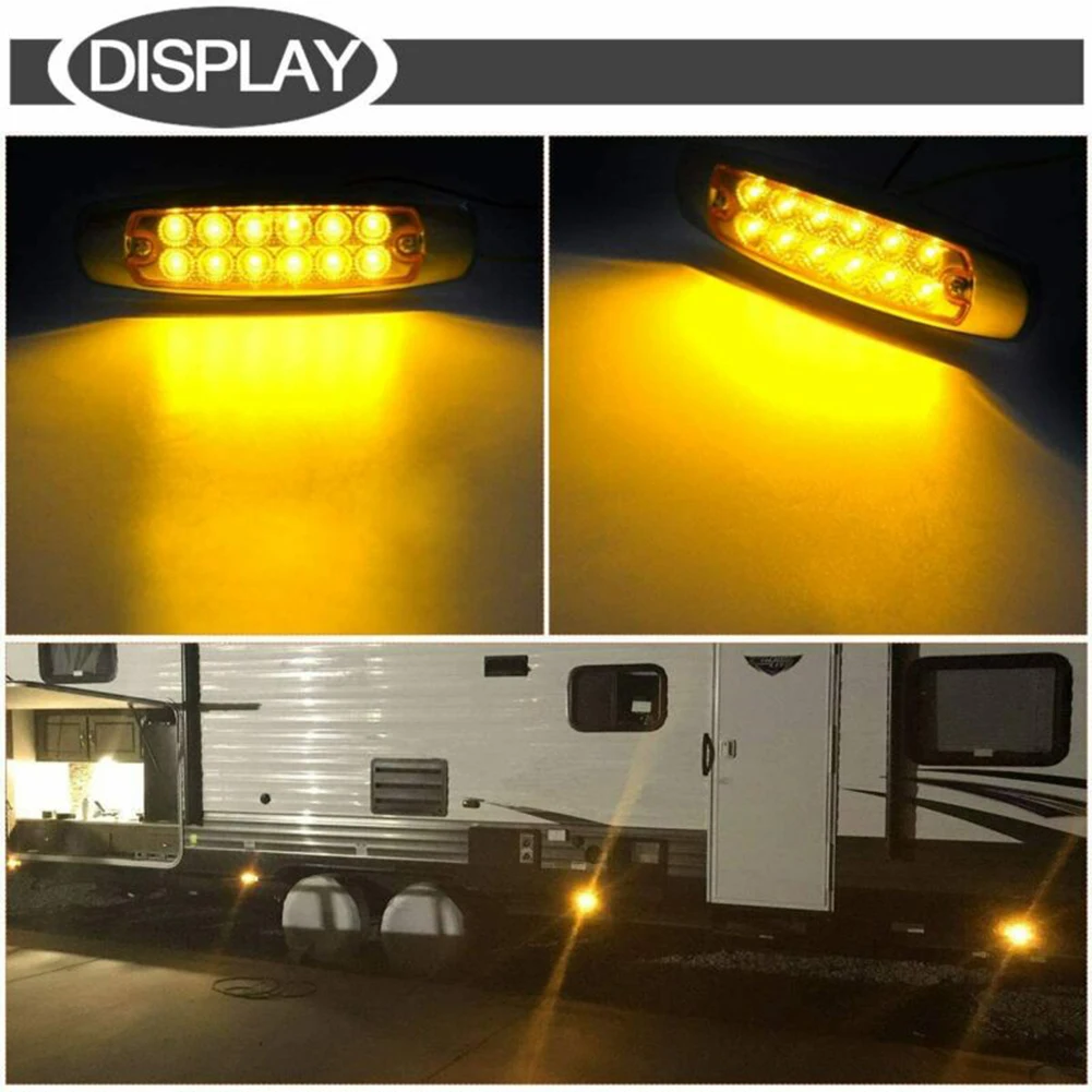 

12 LEDs Lights Side Marker Indicator Trailer Pickups Lorry Campers 10pcs