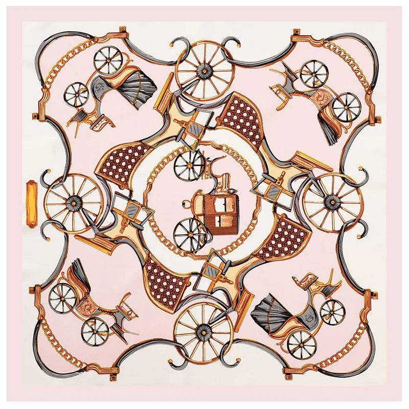 60X60CM 6 стилей Шелковый саржевый классический Каретный женский новый маленький