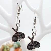 japan and south korea personality long alloy badminton racket earrings bengdi hip hop temperament all match jewelry earrings