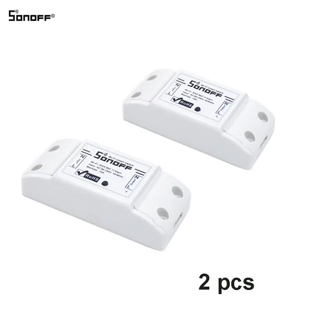2pcs 1/2/3/4/5/6/8/10 шт. SONOFF Basic Смарт Беспроводной Wi-Fi пульт дистанционного управления Переключатель Управление Модуль Автоматизации "сделай сам" умный дом модуль 10A/2200W - Комплект: 2pcs