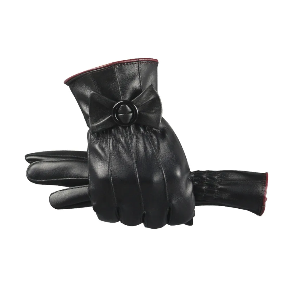 2020 модные зимние уличные перчатки с сенсорным экраном для женщин и мужчин бантом