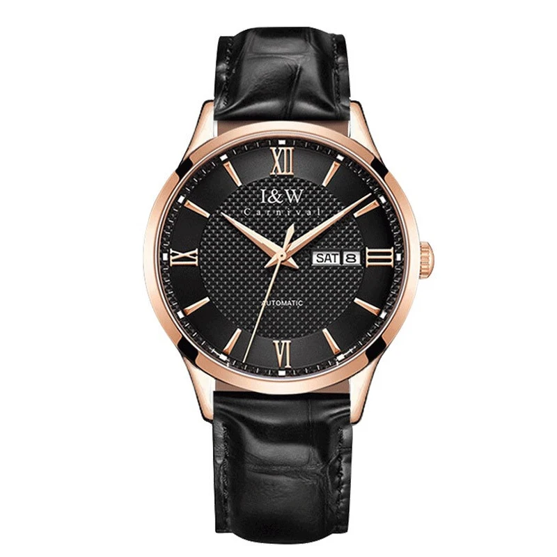 

Business Watch for Men Switzerland Brand I&W New MIYOTA Movement Automatic Watch Sapphire Calendar Waterproof Luminous Relogio