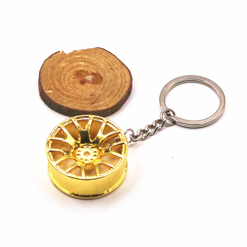 Металлический брелок для автомобиля ступица колеса запчасти мини-брелок 3 цвета