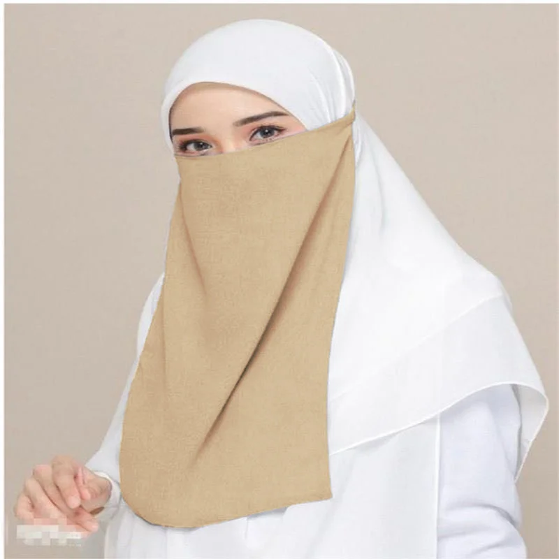 H213 Высококачественная мусульманская Фата Niqab однослойная мериловая ткань маска