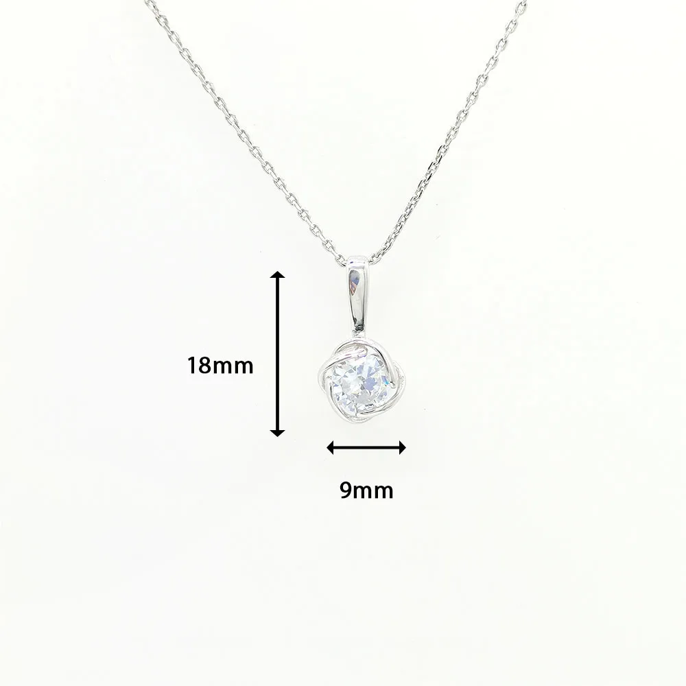 

Silver 925 Rhinestone Bohemian Necklace Retro Cubic Zirconia Wholesale Pendant Chain Necklace Women for Ball Party Wedding