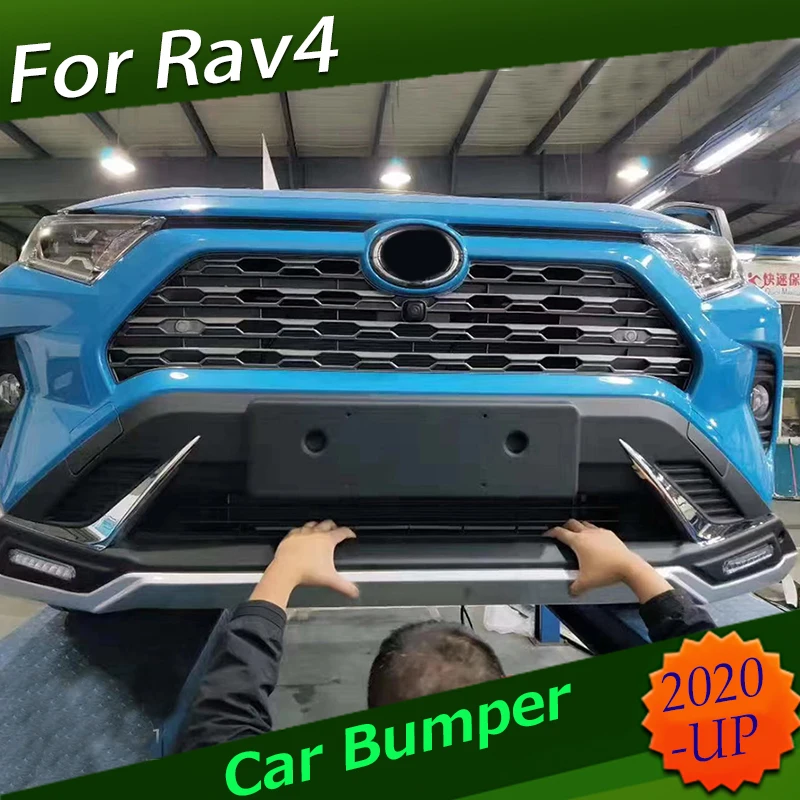 Защитная накладка на бампер для Toyota RAV4 2020 комплект из АБС пластика
