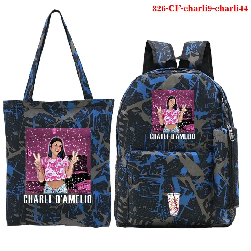 Повседневная сумка shcool для женщин и девочек школьный ранец с принтом Charli amielio на