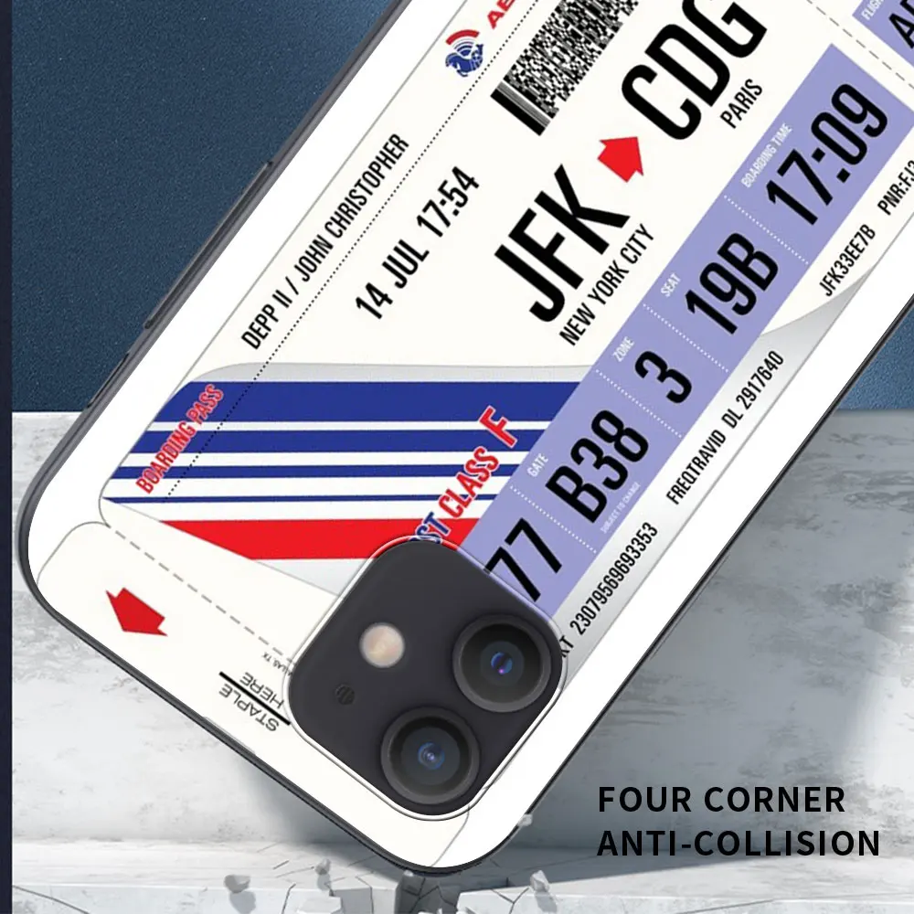 

Travel Ticket Shell For iPhone 11 12 Pro SE 2020 Case Luxury TPU Protection Soft Cover For iphone X XR XS Max 7 8 Phone Capa