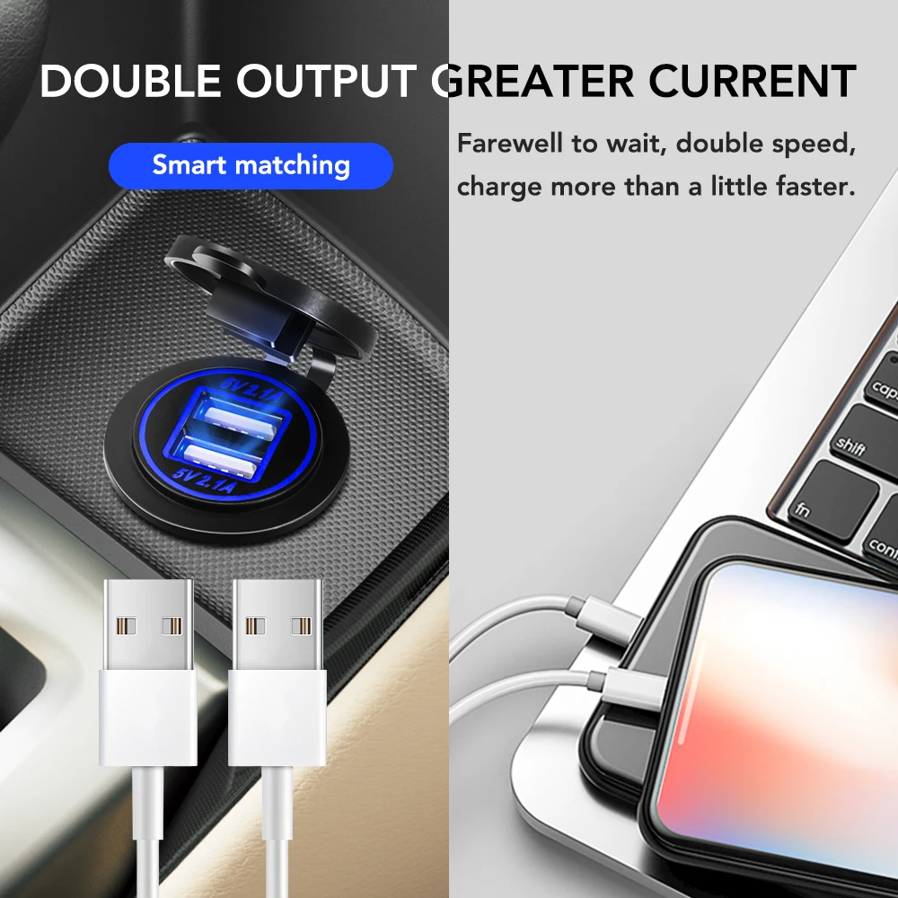 12 в-24 в светодиодный чехол для автомобильного зарядного устройства с двумя USB bmw e46