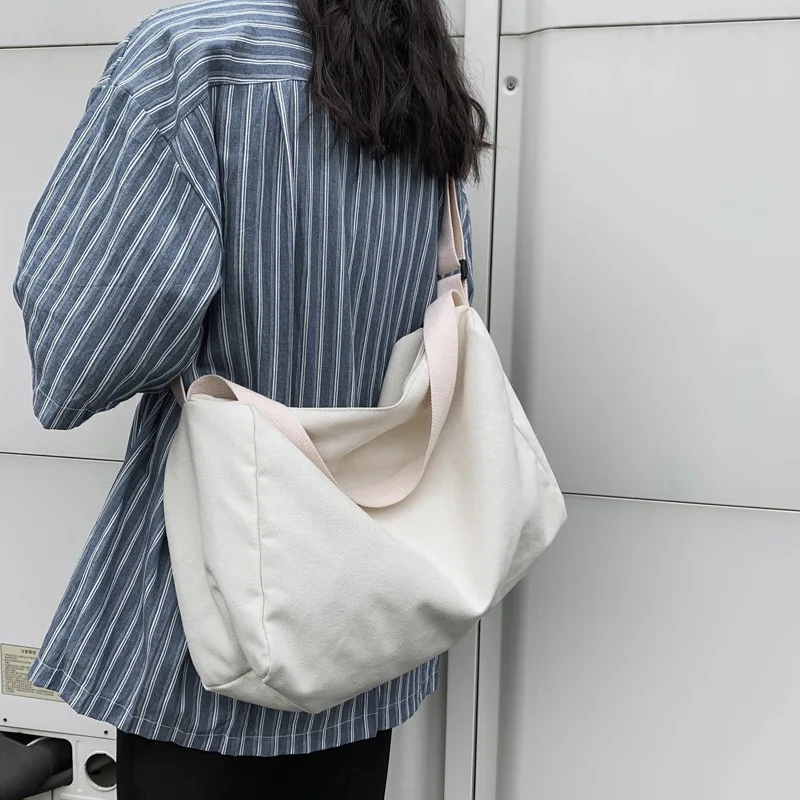 Холщовая Сумка женская наплечная большая вместительная в японском стиле ins с