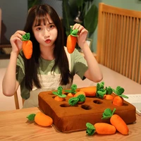 new carrot plush toy pull out radish funny vegetable carrot stuffed plush doll toy for kids gift game baby early educational toy
