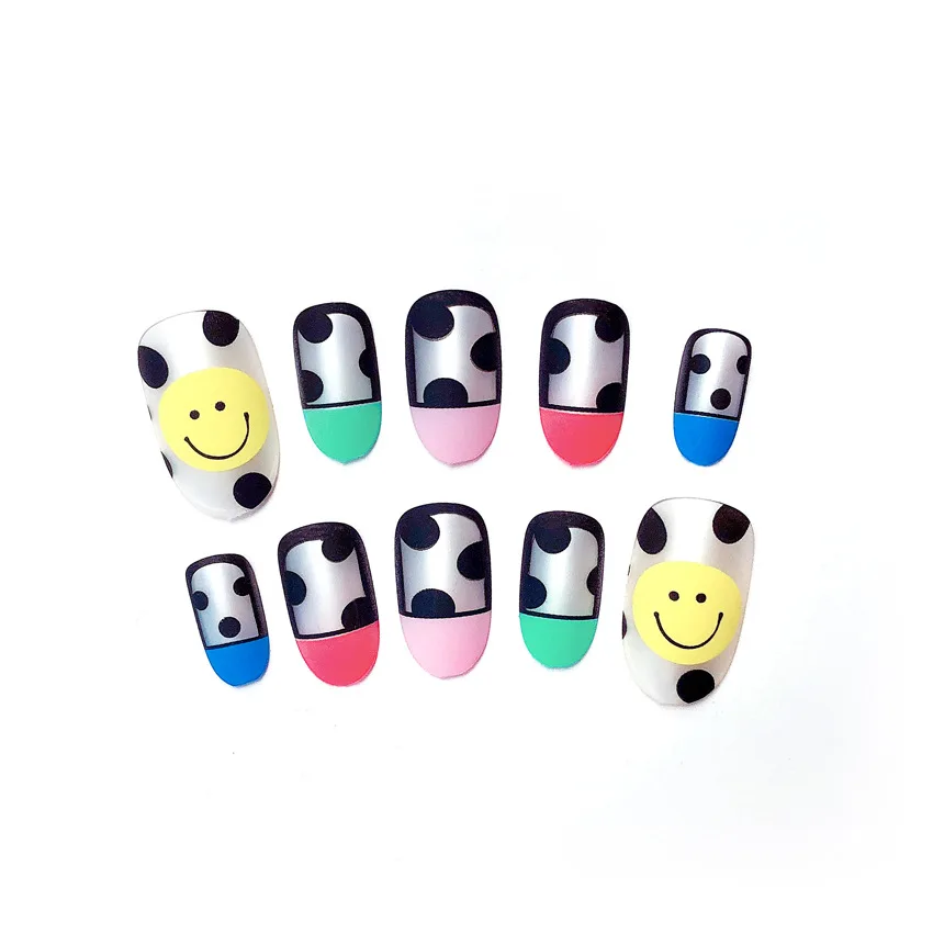 Fashion Cute Small Fresh Frosted Matte Short Fake Nails DIY Nail Art Jewelry Decoration Accessories Tools 24pcs/box | Красота и