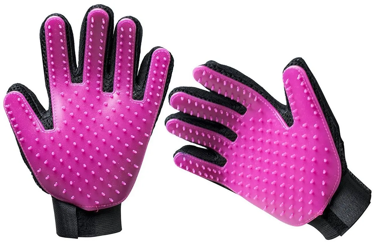 Щетка для груминга кошек перчатка вычесывания мягкая эффективная щетка массажа