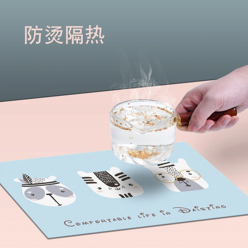 

Leather heat insulation mat anti-scald heat-resistant household bowl mat waterproof and oil-proof dining table table mat dish