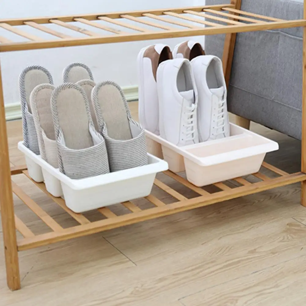 40%HOTVertical Slipper Rack Space Saving PP Groove Vertical Design Storage Tray for Everyday Use | Дом и сад