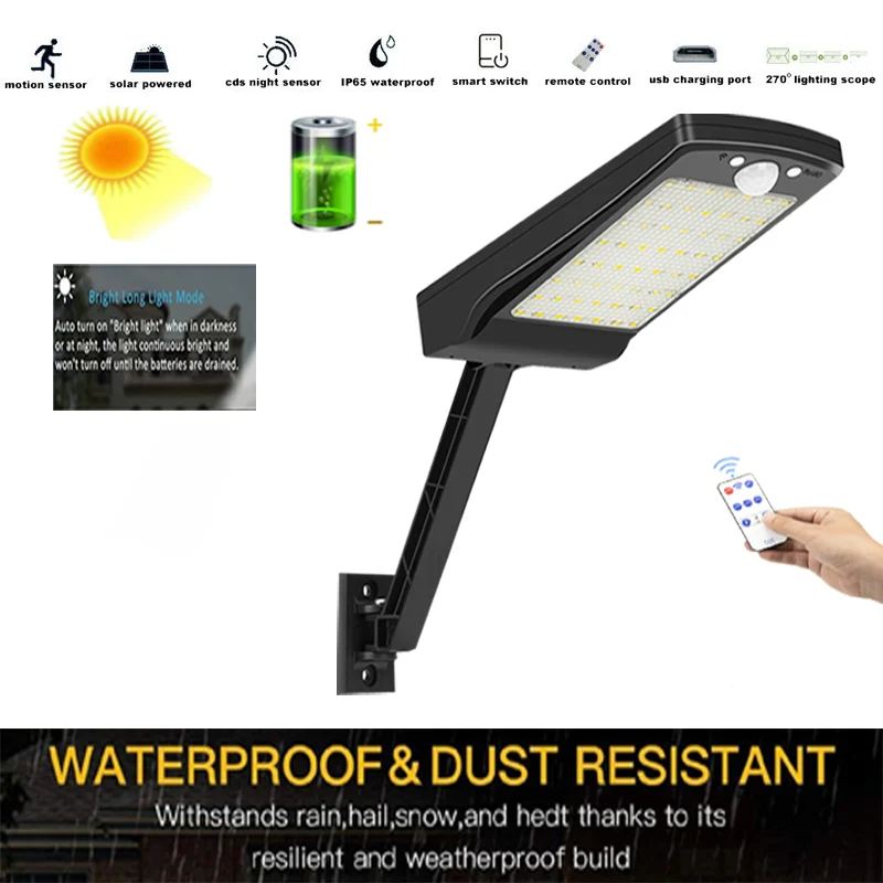 

Уличная Светодиодная лампа на солнечной батарее с датчиком движения, уличсветильник Солнечный фсветильник рь, уличная лампа, светодиодный ...