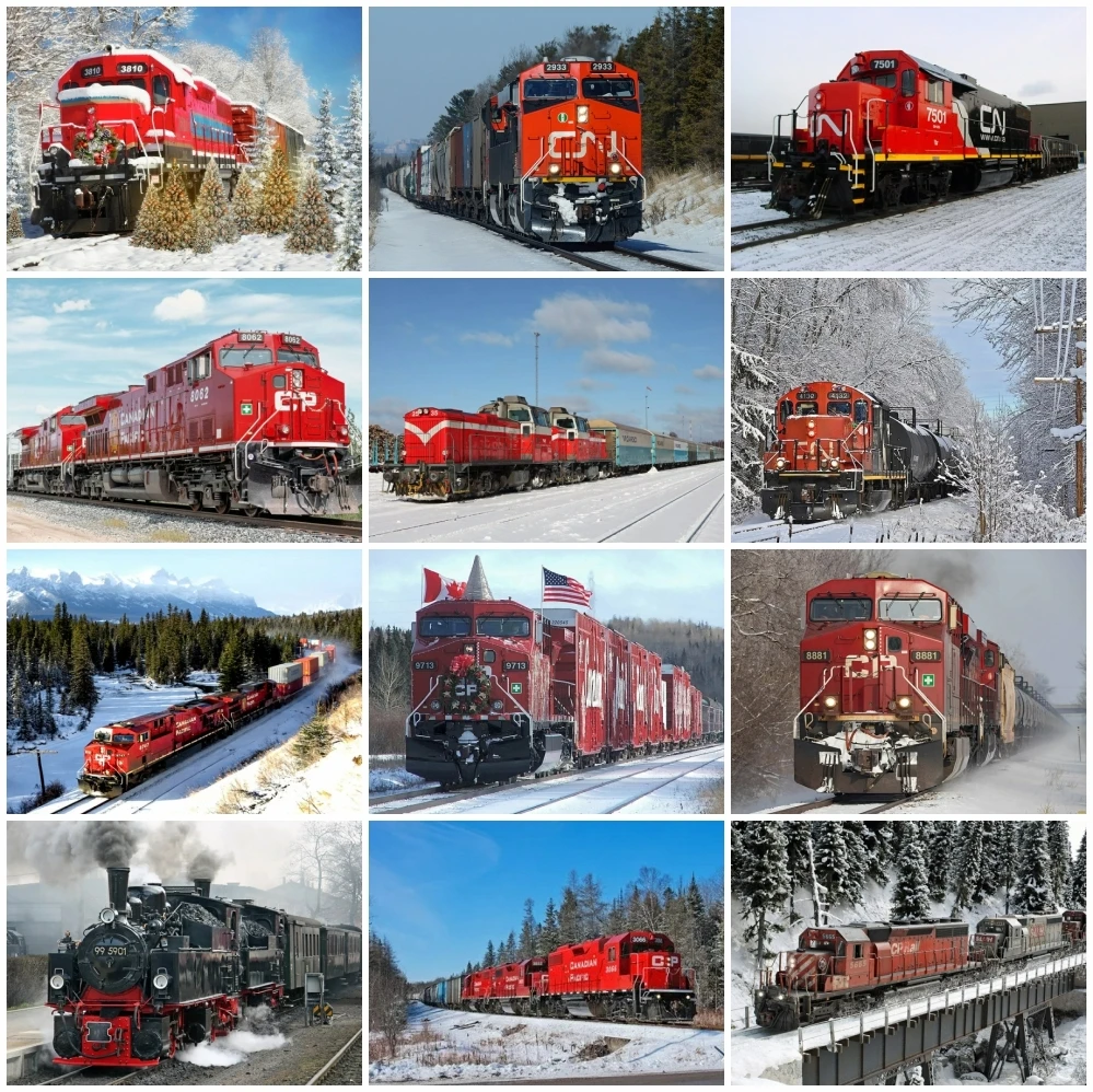 

AZQSD 5d DIY Алмазная картина с изображением поезда зимняя рукоделие Алмазная вышивка пейзаж мозаика ручной работы подарок украшение для дома