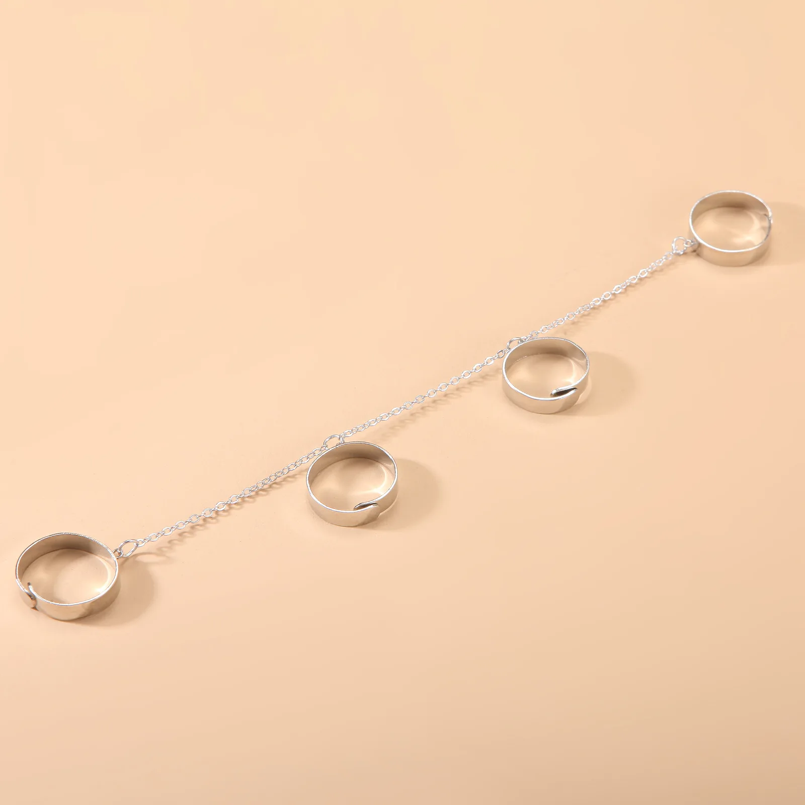 Sindlan 4 шт. Панк Серебряный цвет цепь кольца для женщин простой хип-хоп