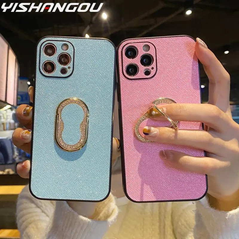 Luminous Night Glow Ring Stand Case For Apple iPhone 12 Pro Max 11 Pro Max XS XR 7 8 Plus 12 mini Shockproof Soft TPU Case Cover