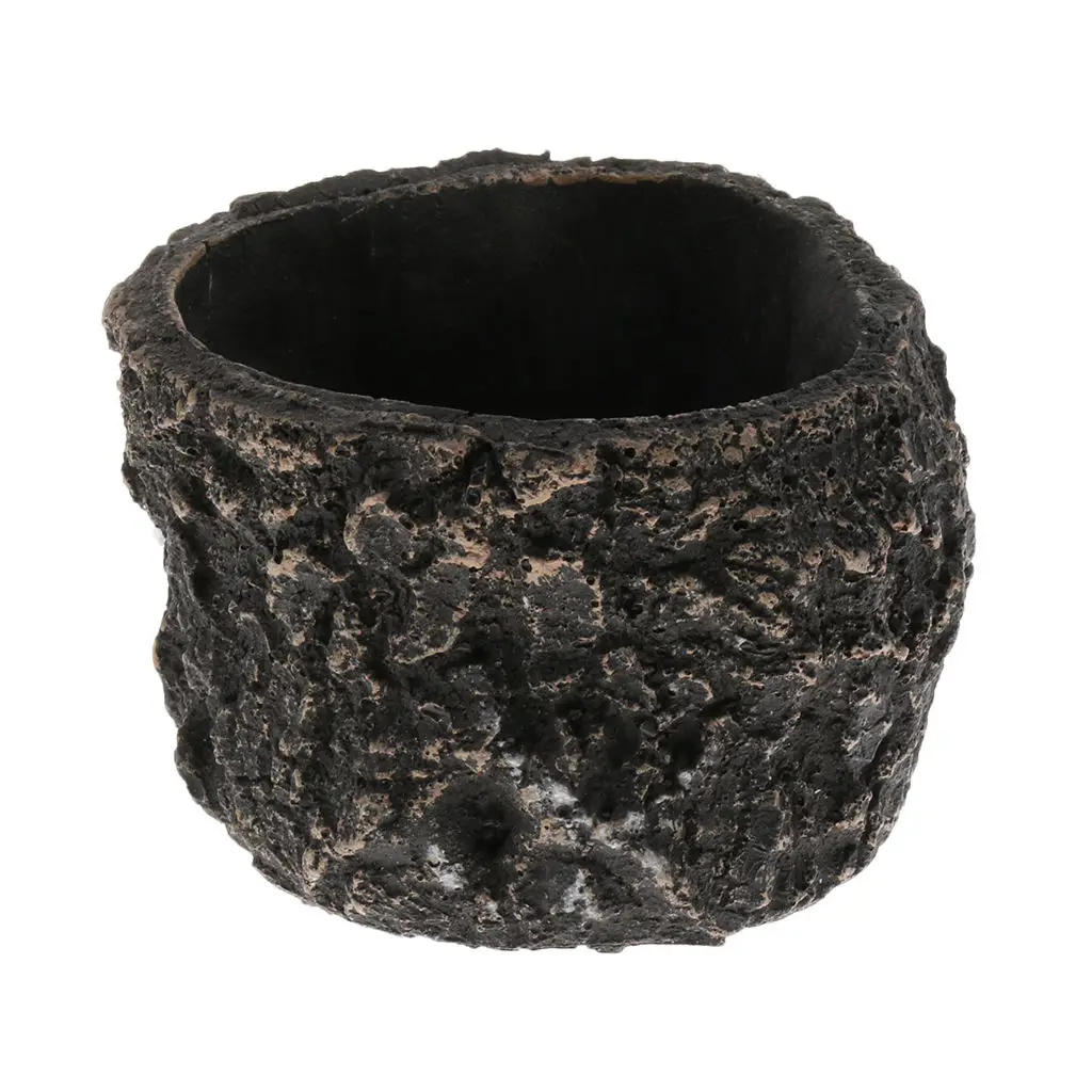 

Pet Feeder Bowl Resin Non-toxic Food Water Pot Reptile Turtle Leaf Potted