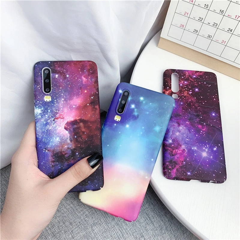 Luminous Case for Huawei P30 P20 Pro Lite Nova 4e 3e Honor 10 P Smart 2019 Cases Matte Hard HD Stars Shockproof Cover Funda |