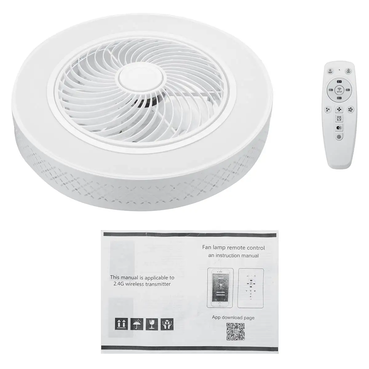 

Shintur Modern 50cm 80W Smart Led Ceiling Fan Fans With Lights Bedroom Decor Cool Ventilator Lamp Control By App/Remote Control