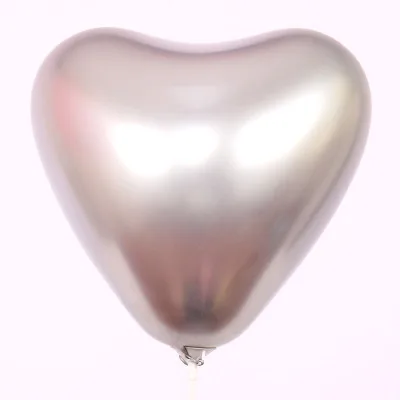 silver heart 5pcs 5 шт 12-дюймовые шары из латекса цвета металлик цвета: золотистый, серебристый шарики для день рождения Свадебная вечеринка украшения в виде воздушного шарика в стиле «сделай сам» вечерние Globos - Цвет: silver heart 5pcs
