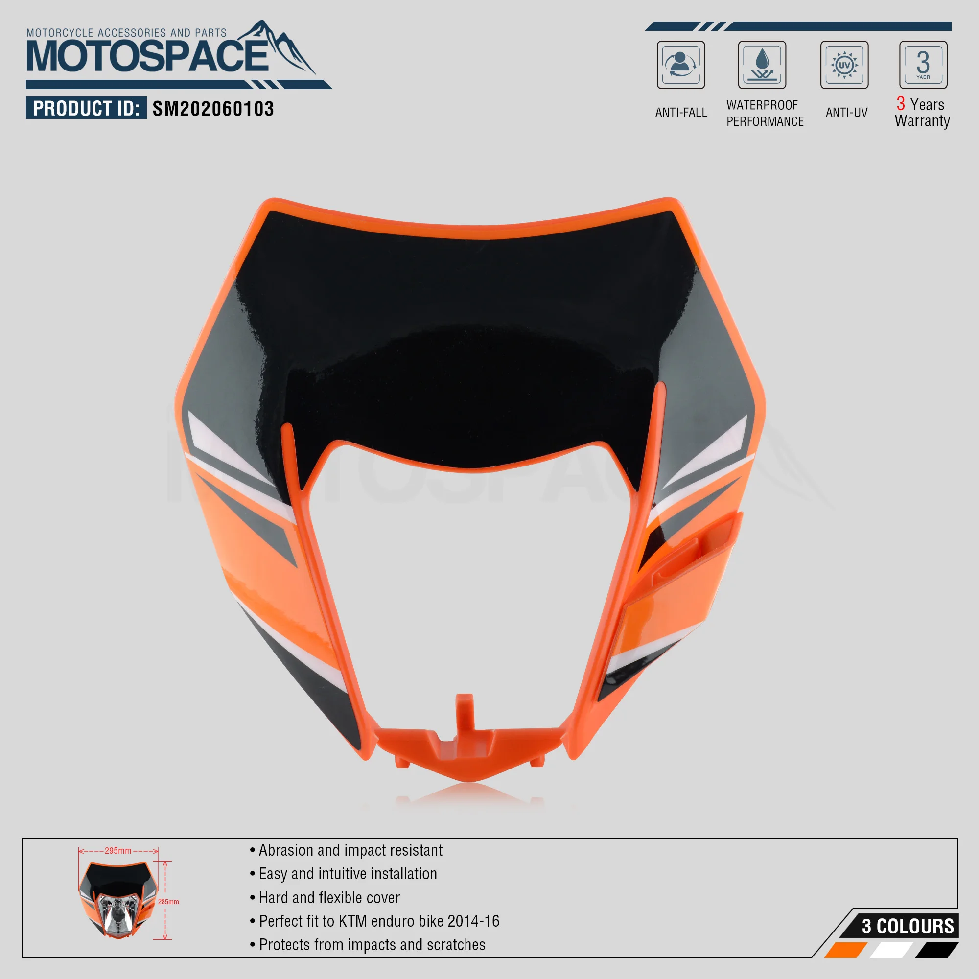 Налобный фонарь Spacemotors с наклейкой для KTM SX F EXC XCF SMR 2014 2015 2016 мотоцикла кроссового