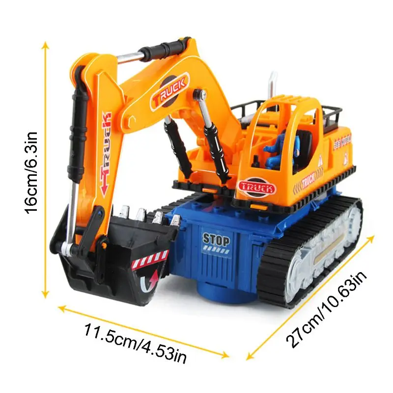 

Electric Truck Flashing LED Light Music Excavator Universal Wheel Car Engineering Vehicles Model Kids Educational Toy