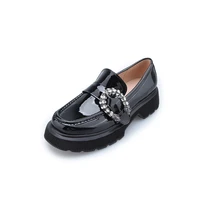 womens loafer shoes new platform platform shoes exquisite snake buckle rhinestone square toe casual shoes women