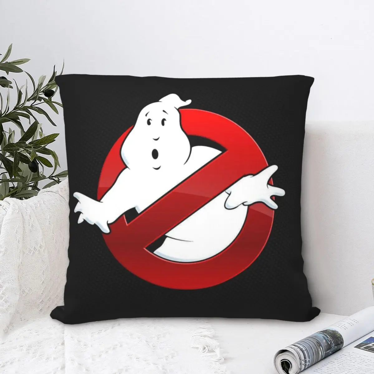 Cute Throw Pillow Case Ghostbusters Pete Suspense Movie Backpack Coussin Covers DIY Printed Washable For Sofa Decor