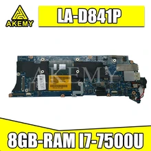 LA-D841P Laptop motherboard For DELL XPS-13 9350 original mainboard 8GB-RAM I7-7500U