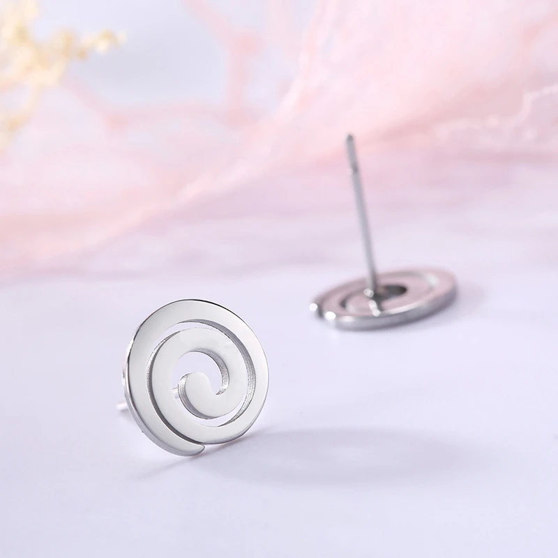 Серьги для маленьких девочек золотые минималистичные геометрические Спиральные