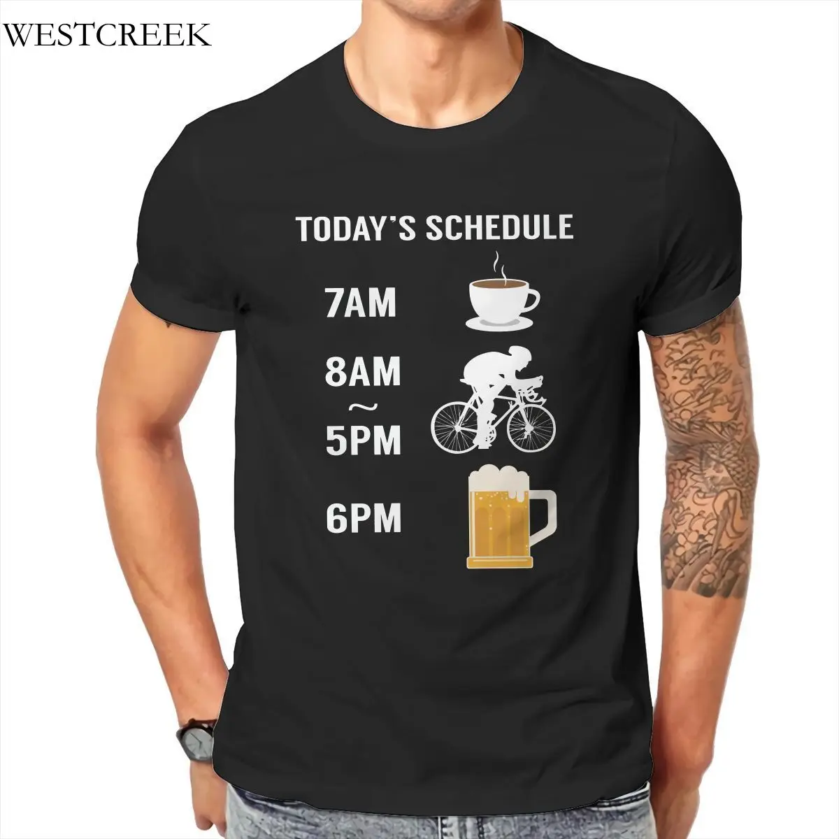 

WESTCREEK Wholesale Today's Schedule Cycling Mountain Biking Funny Bike Oversized Summer US Size Wholesale Mens Clothes 171106