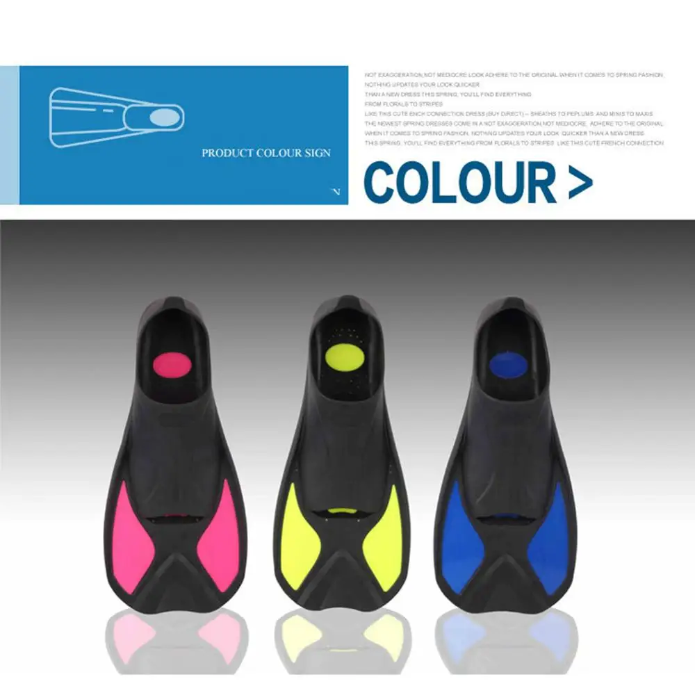 

Universal Full Foot Short Fins Scuba Diving Swim Training Flippers Kid Adult Swimming Fins Snorkeling Water Fin