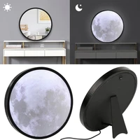 moon round mirrors wall mirror with light smart large cosmetic makeup led bedroom bathroom toilets dressing table mirror
