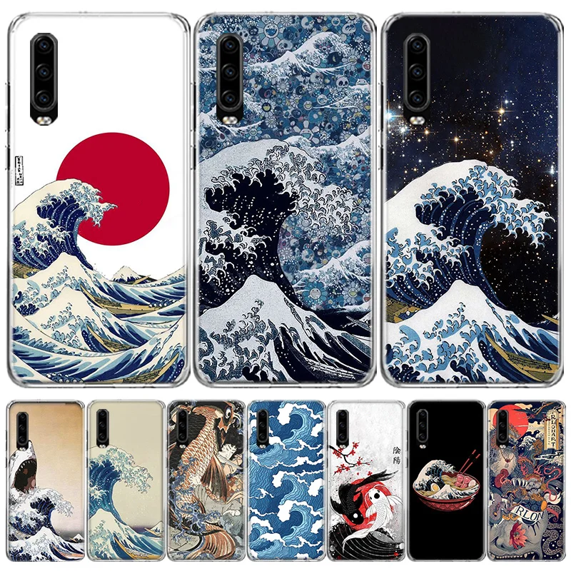 Японский телефонный чехол The Great Wave off Kanagawa для Huawei P30 Lite P10 P20 P40 P50 Mate 40 Pro 10 20 30 Capa Coque