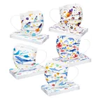 Маска одноразовая детская трехслойная с радужным узором, 50 шт.