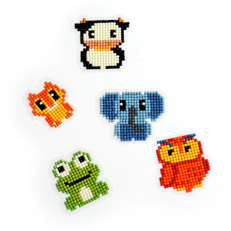 

Алмазная живопись «сделай сам», Мультяшные милые животные, алмазная живопись, детская круглая Алмазная наклейка, Двусторонняя прозрачная к...