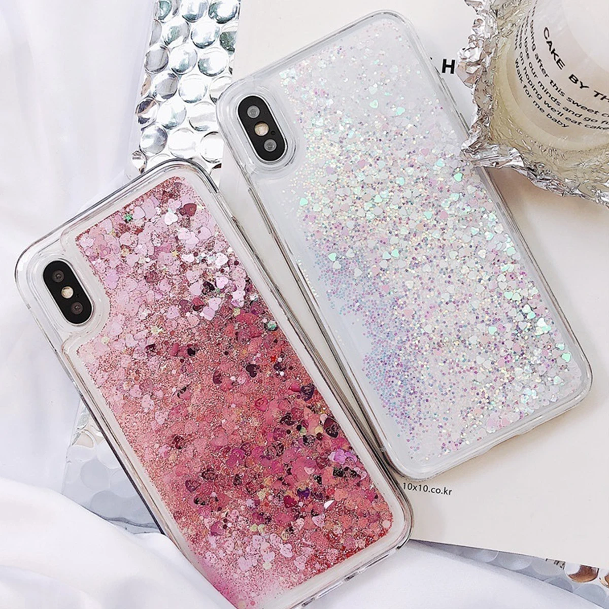 Чехол для телефона для Iphone X XR XS MAX 5 5S Se 6 6s 7 8 Plus Love Heart жидкие движущиеся пески чехол для Iphone Блестящие Блестки чехол для телефона