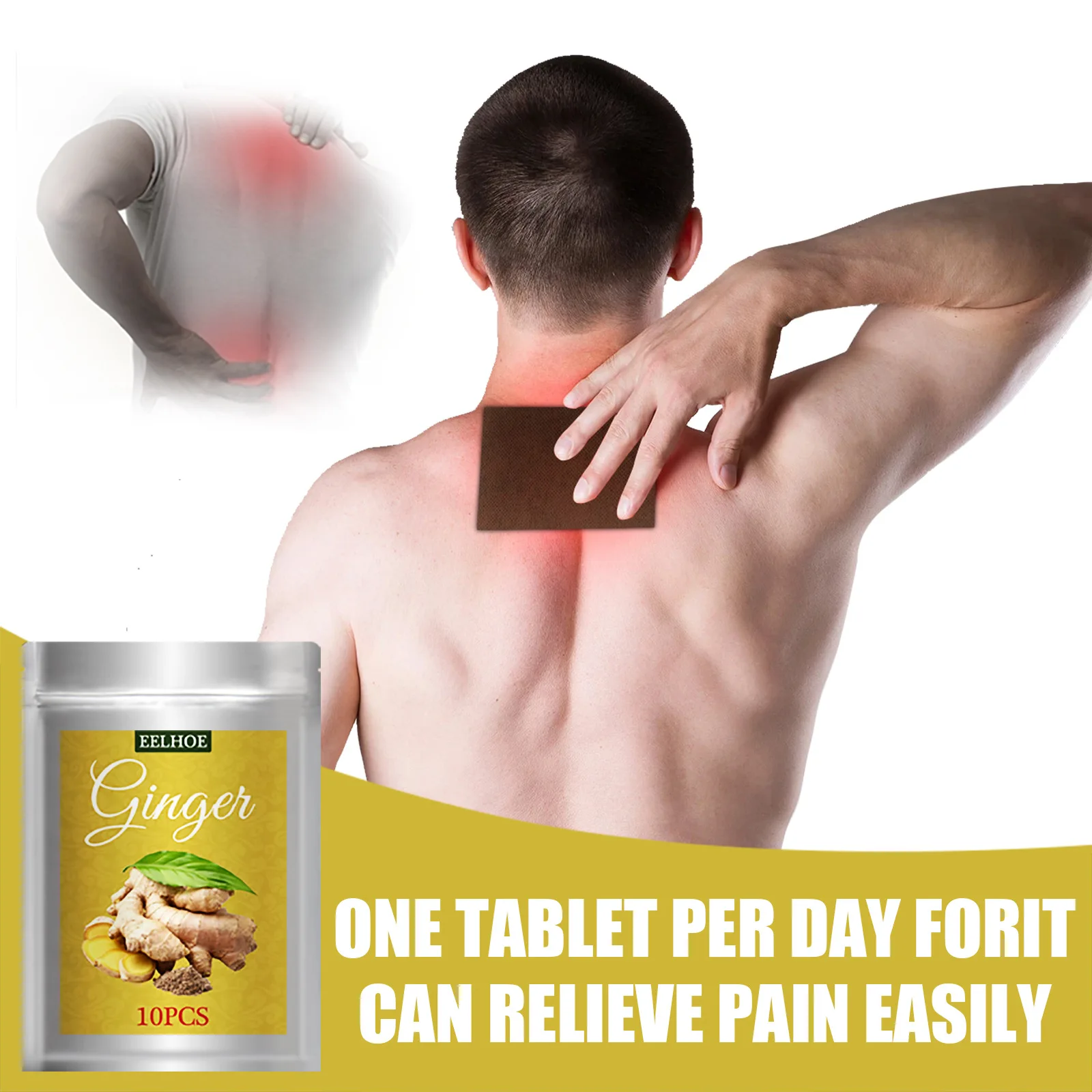 Травяной имбирный детоксикационный пластырь для похудения тела шеи колена