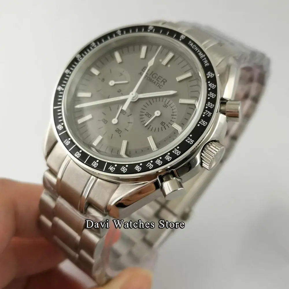 40 мм новые bliger стерильные три глаза часы топ модные популярные Неделя Дата