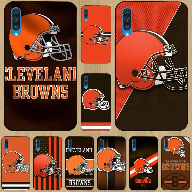 

0 Cleveland Browns Black TPU Phone Case For Samsung A 9 10 20 30 40 M20 S 30 31 J5(2015) J5prime 6 7 Plus