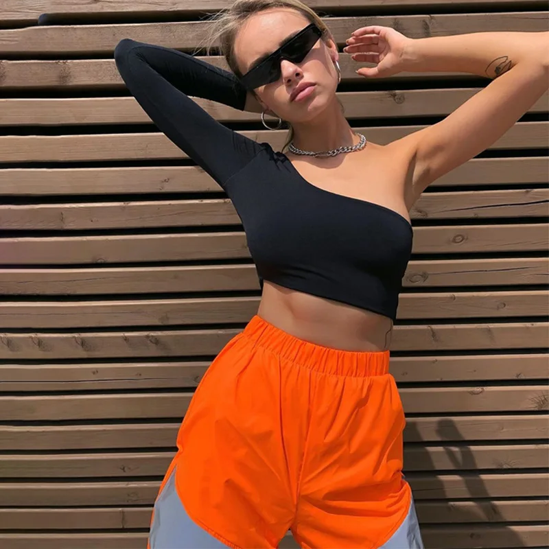 Светоотражающие спортивные брюки осень зима женские Jogger с высокой талией, из лоскутов спортивные брюки уличная праздничная одежда брюки